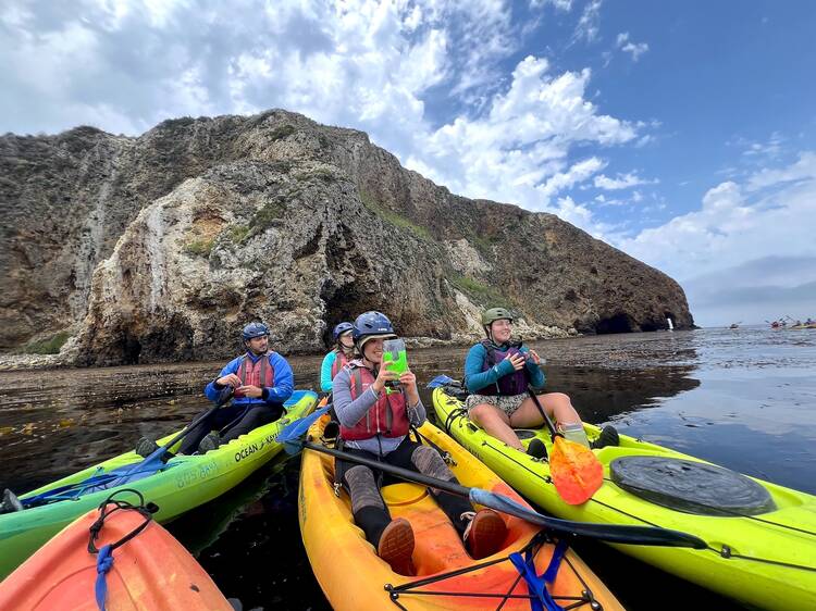 Here’s what it’s like explore the Channel Islands’ famous sea caves with absolutely zero kayaking experience