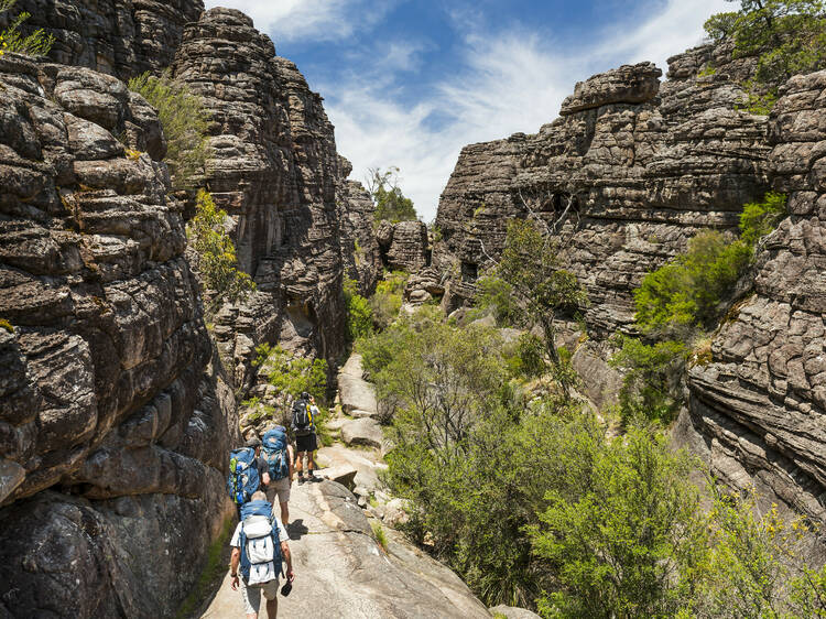 A walking trail inside an incredible rocky canyon in regional Victoria has reopened