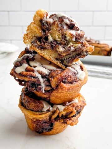 stack of cruffins on a white countertop