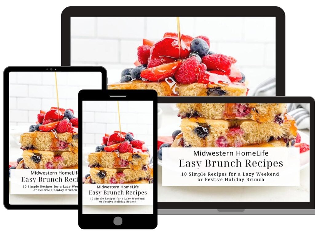 collage of brunch recipes ebook on multiple devices. 