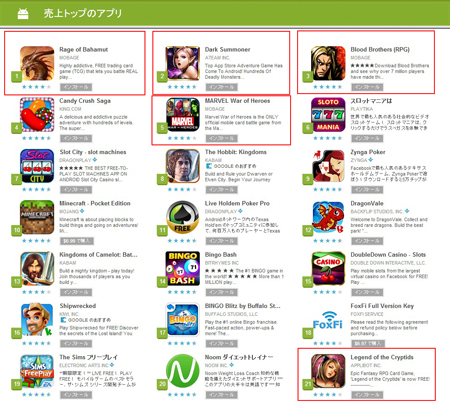 Android 14 20位以内に5社（GooglePlay）※1月8日時点