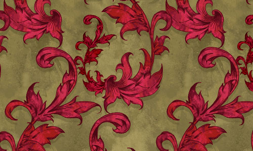 Vintage Scarlet Red Pattern