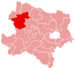 Lage des Bezirkes Zwettl in Niederösterreich