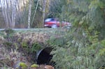 This road culvert is too small for the stream it carries, causing the roadbed to erode.