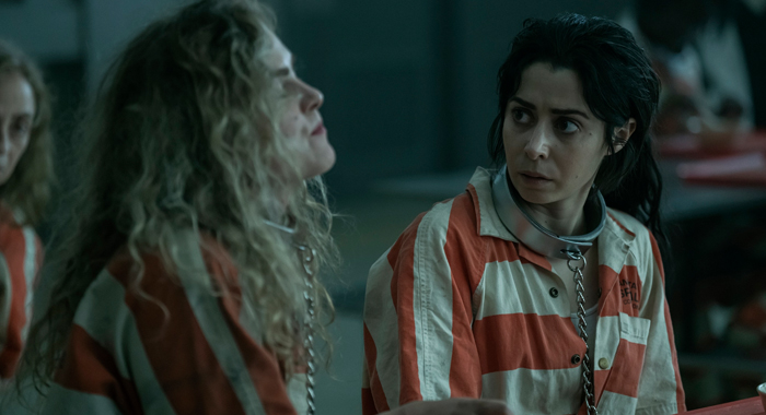 Marié Botha and Cristin Milioti in The Penguin (2024)