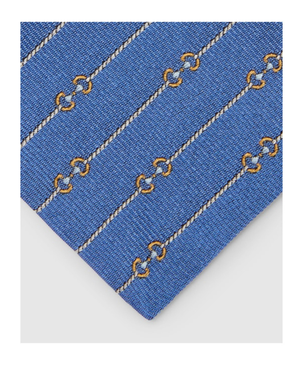 GUCCI HORSE-NECK CLASP JACQUARD TIE 