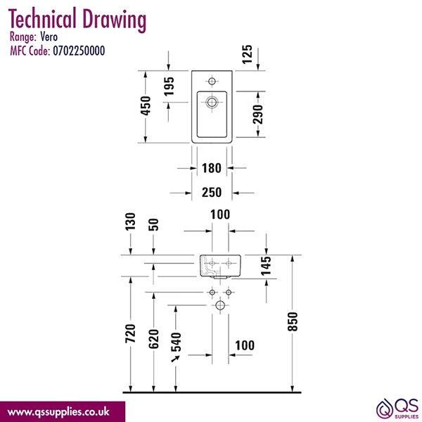 Technical drawing QS-V45475 / 0702250000