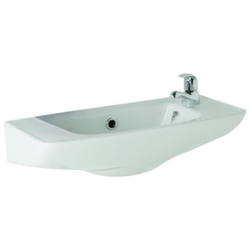 QS Basics Oscar White 510 x 275mm Wall-Mounted Short Projection Basin - Image