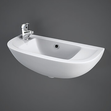 RAK Compact 1 Tap Hole White 450mm Slimline Basin - Image