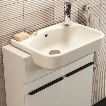 Ideal Standard I-Life S Compact 1 Tap Hole Semi-Countertop Washbasin 500mm - Image