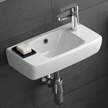 Geberit Selnova Square 450 x 250mm 1 Tap Hole Handrinse Basin White - Image