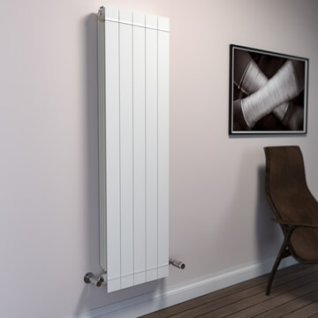 MHS Rads 2 Rails Holborn Vertical 1466mm High White Aluminium Radiator - Image