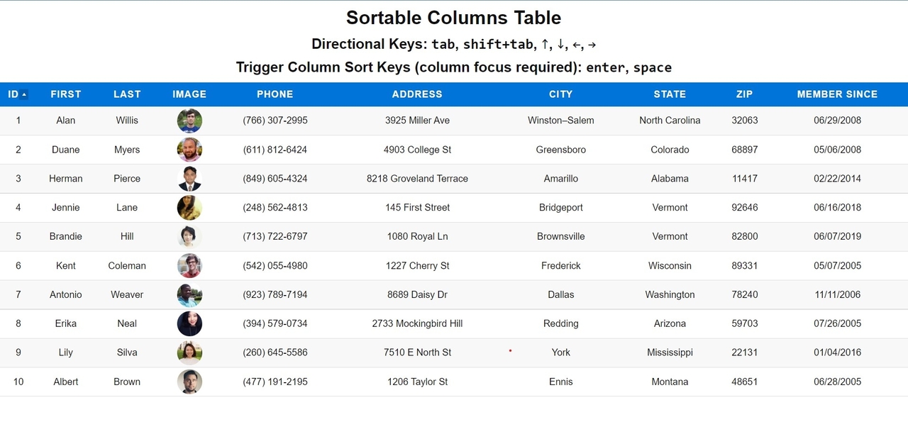 sortable-table