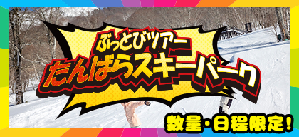 数量限定！ぶっとびタイムセール　ぶっとびツアー　日帰りスキー・スノボツアー　たんばらスキーパーク