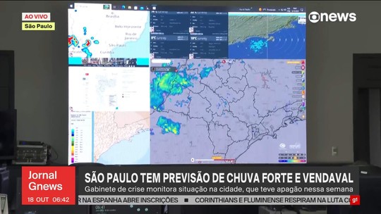 São Paulo tem previsão de chuva forte e vendaval - Programa: Jornal GloboNews 