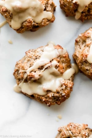 banana scone with maple icing