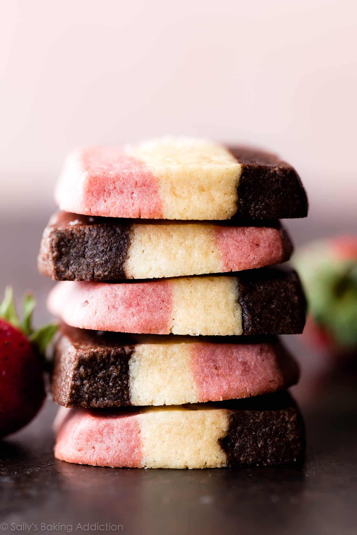 stack of neapolitan cookies