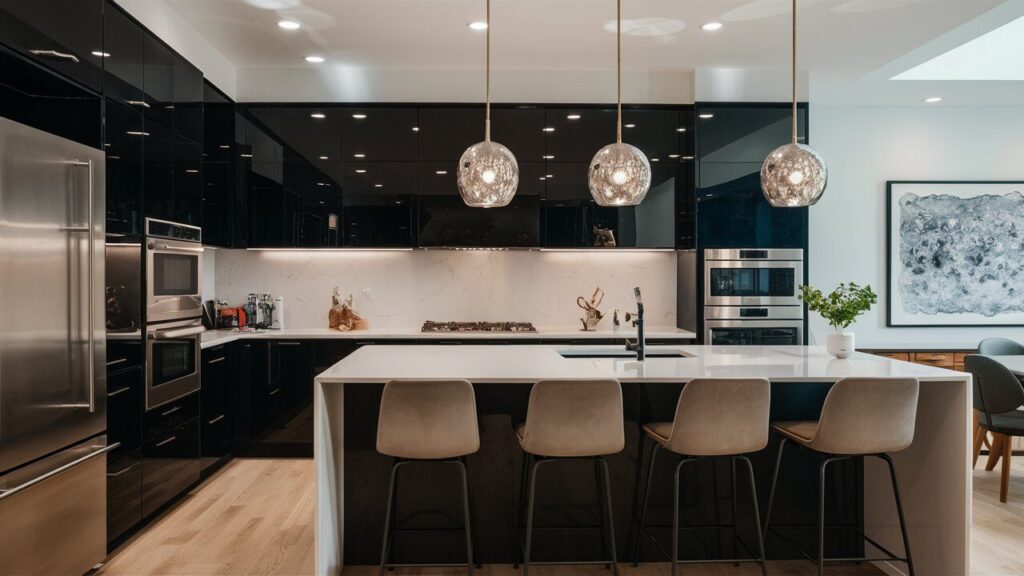 Chic Black and White Kitchen