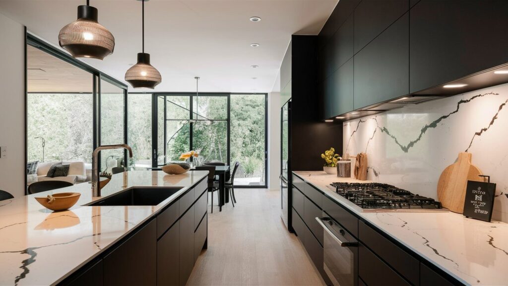 Black-and-White Quartz Countertops