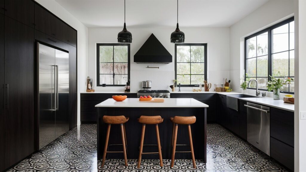  Black and White Patterned Floor Tiles