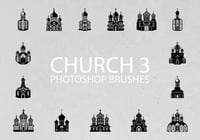 Free Church Silhouette Photoshop Brushes 3