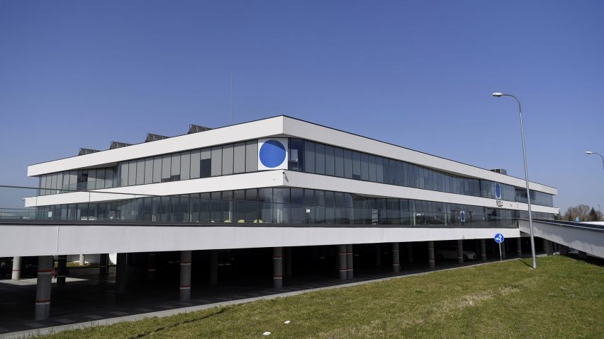 Exterior of Blue Dot centre by UNICEF and UNHCR with interiors by IKEA