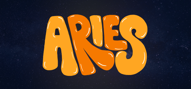 "Aries" laid over a starry sky