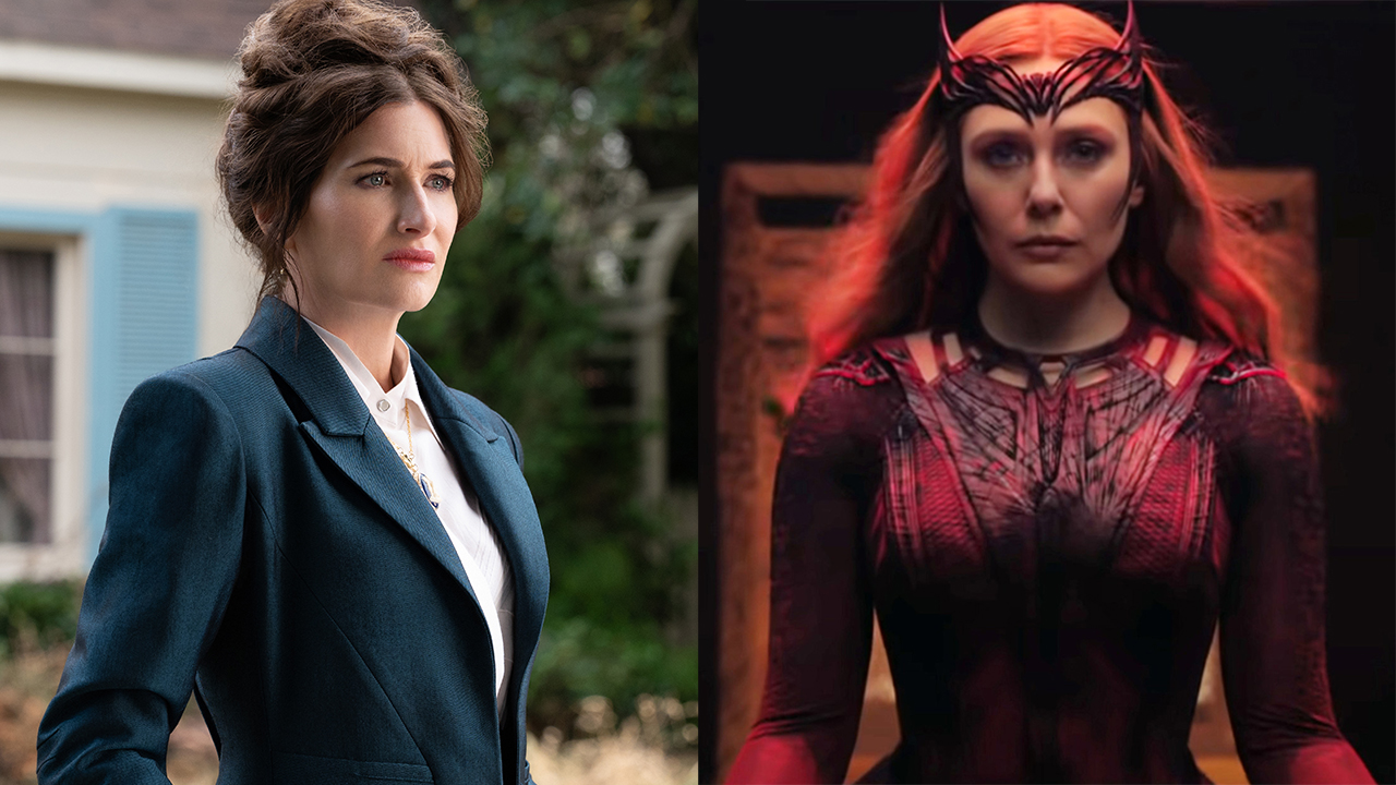 Kathryn Hahn as Agatha Harkness, Elizabeth Olsen as Wanda Maximoff