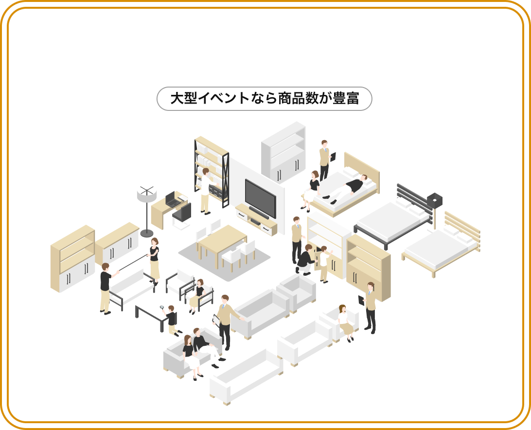 セール・フェアの魅力 4.さまざまな商品を一気に比較検討できる