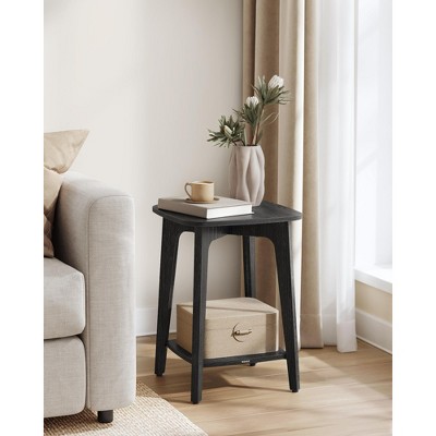 VASAGLE Side Table, Small Square End Table with Lower Shelf, Nightstand for Small Spaces