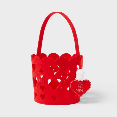 Felt Heart Valentine's Day Basket Red - Spritz™