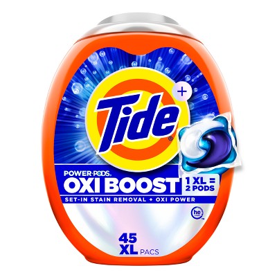 Tide Power Oxi Boost Power Pods Laundry Detergent with Stain Remover - 45ct