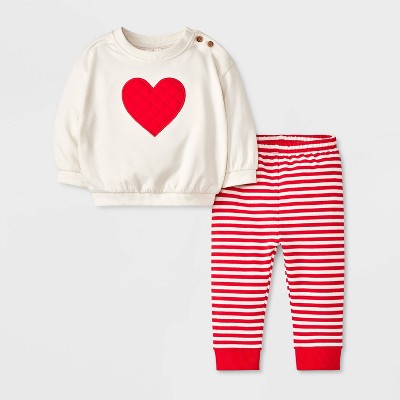 Baby Heart Fleece Set - Cat & Jack™ Cream