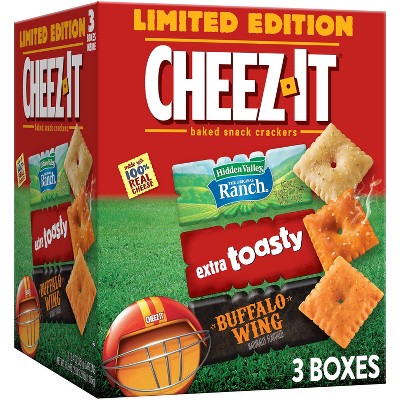 Cheez-It Variety Pack - Extra Toasty, Buffalo Wing & Hidden Valley Ranch - 37.2oz