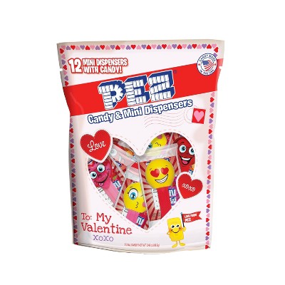 Pez Valentine's Candy & Mini Dispenser Bag - 3.48oz/12ct