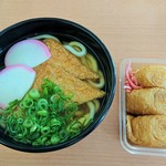 ボートレース福岡 レストラン - きつねうどん・いなり寿司3個入り