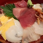 寿司厨房 六山 - 日替わりランチ(平日のみ)の地魚丼1,000円別角度から