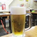 Stamina Ton Shippoten - 生ビール 中 400円（税別）。 ホルモン等を一人 4皿以上オーダーで 生中 の価格以下のドリンク1杯サービスになります。 　　　　　　2019.10.04