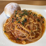 63CAFE - イタリア産モッツァレラチーズと完熟トマトソースのスパゲティ