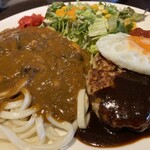 Shuku BAR Machi Fuchu Ten - ハンバーグセット（カレーうどんハンバーグ）