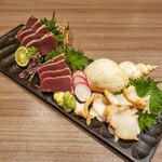 酒彩 粋 - かつお刺身 920円・つぶ貝 950円