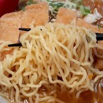 Tonkatsu Kurihira - 麺は細縮れですが自家製ではないかと…。