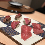 Ginza Chikamitsu - 肉寿司3種