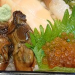 夢庵 - 三陸産牡蠣しぐれの旨煮、いくら、サーモン