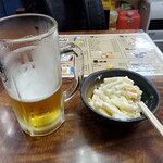 たけのうち - 生ビール（440円）、マカロニサラダ（275円）