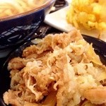 Marugame Seimen Tsuyama Ten - 肉盛。かけ。かき揚げ天ぷら。