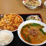 Fuku Miya Chino Ten - 麻婆豆腐＋豚骨台湾ラーメン＋ライス（ランチ680円税込）