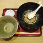 えびすや - 今日も元気に カレーうどん + 大盛 と、ごはん大盛 を完食です。