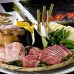 いろり炭火【戦国料理①飛騨牛・寒天育ち豚肉 3850円コース】