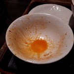 まんぼう - 半ライスは食べるラー油で真っ赤(笑)